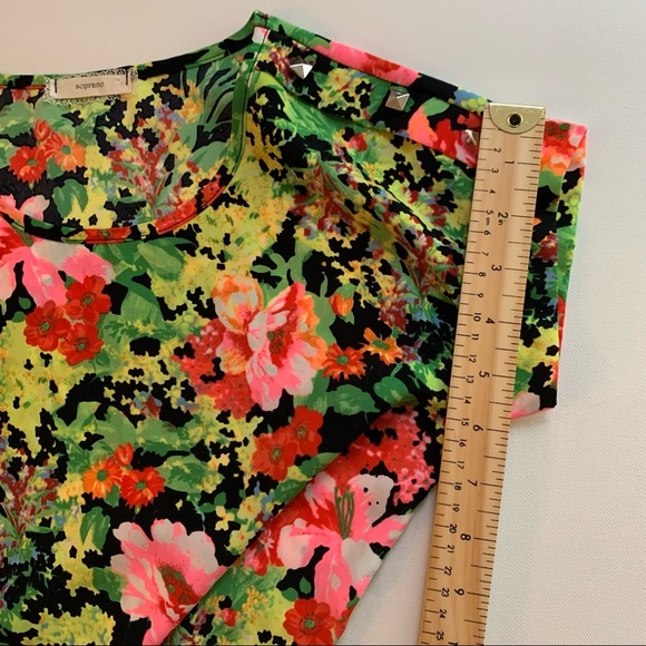 Soprano SS Blouse Floral Print Girls Sz M - Picture 8 of 10
